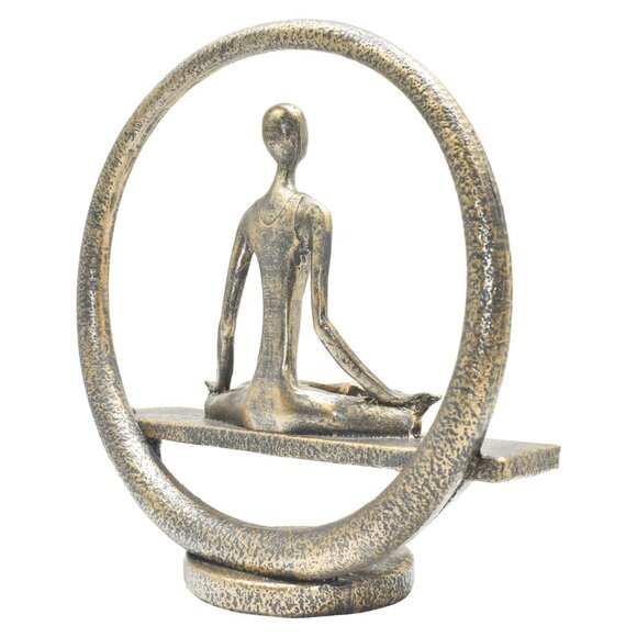 Adam & Friends Home Decor Yoga Meditation Circle Sculpture | 1-Piece | Pewter - Picture 2 of 7